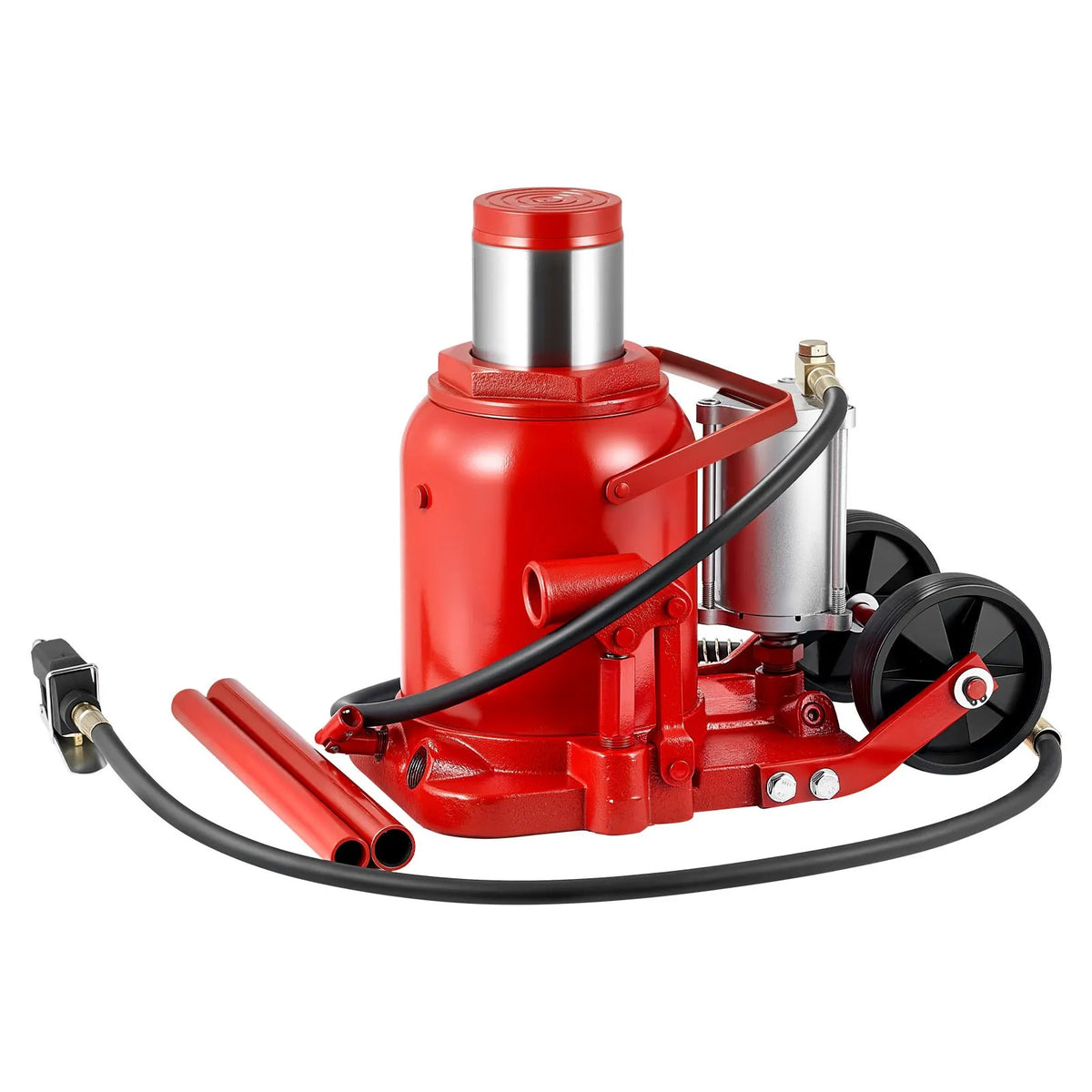 VEVOR Pneumatic Hydraulic Bottle Jack 50 t, Lifting Range 265–410 mm, Pneumatic/Manual Heavy-Duty Welded Jack with Pump for SUV, Pickup, Truck and Car Repair, Red