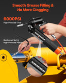 VEVOR smērviela pistole, augstspiediena 41,4 MPa, pastiprinātas konstrukcijas pistoles tipa smērvielas komplekts ar 0,4 l ietilpību, 45,7 cm elastīgu šļūteni, 1 stingru pagarinātāju un 2 plakaniem uzgaļiem automobiļu un jūras tehnikai