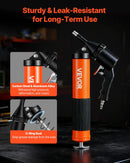 VEVOR smērviela pistole, augstspiediena 41,4 MPa, pastiprinātas konstrukcijas pistoles tipa smērvielas komplekts ar 0,4 l ietilpību, 45,7 cm elastīgu šļūteni, 1 stingru pagarinātāju un 2 plakaniem uzgaļiem automobiļu un jūras tehnikai