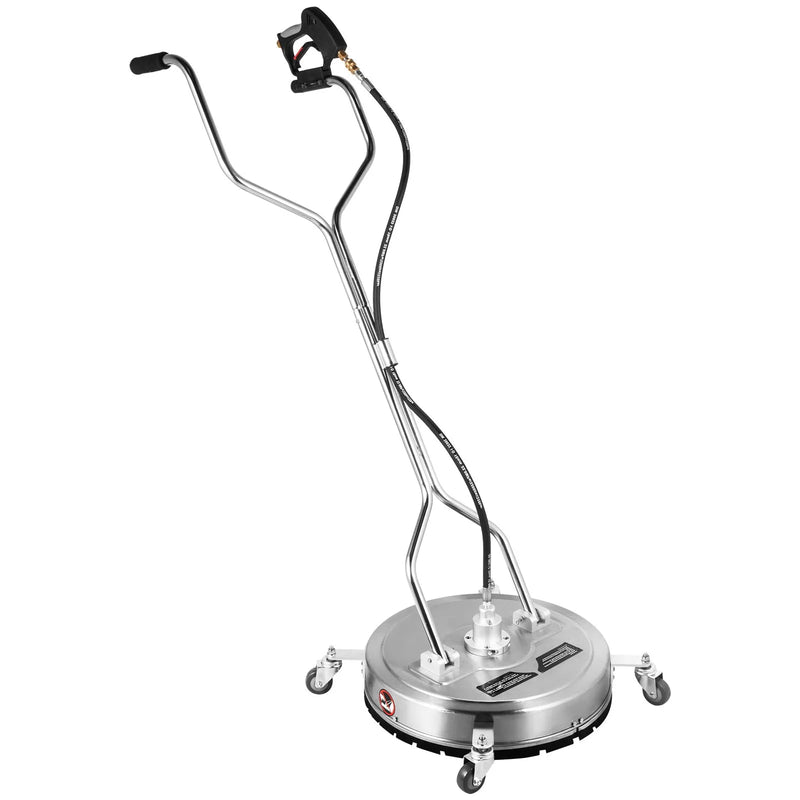 56 cm virsmas tīrītājs augstspiediena mazgātājam, 275 bar, ar 9,5 mm ātro savienotāju, riteņiem, 40 l/min plūsmu, nerūsējošā tērauda rotējošo stieni un 3 sprauslām
