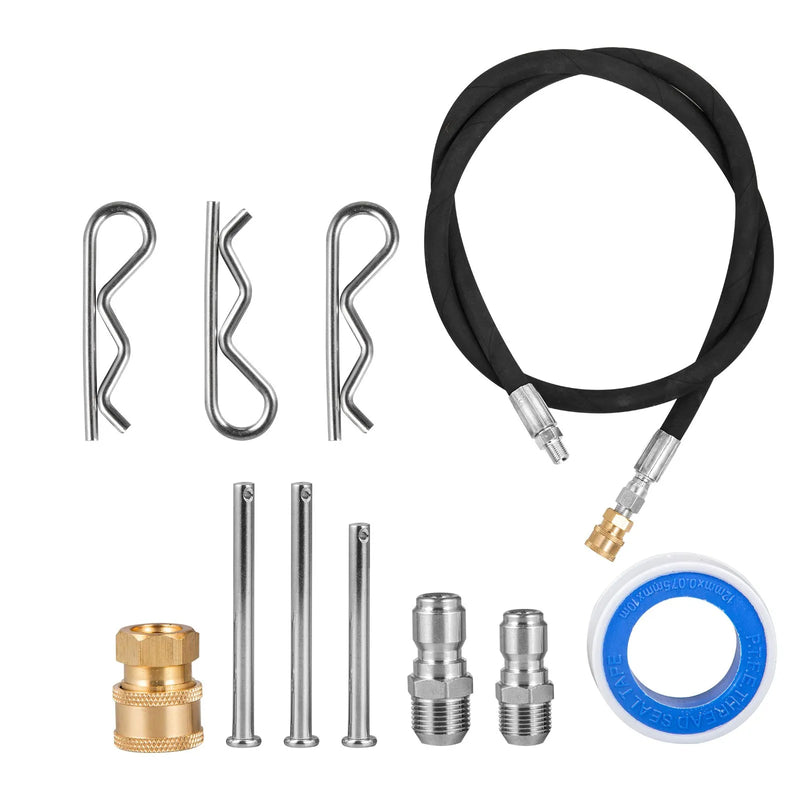 VEVOR 56 cm virsmas tīrītājs augstspiediena mazgātājam, 275 bar, ar 9,5 mm ātro savienotāju, riteņiem, 40 l/min plūsmu, nerūsējošā tērauda rotējošo stieni un 3 sprauslām