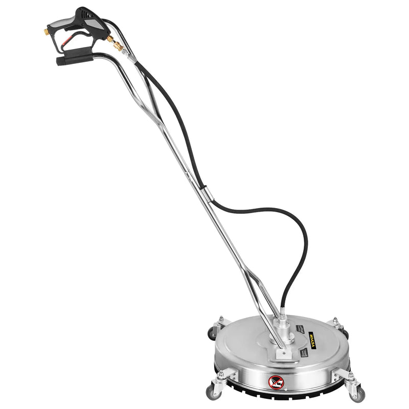 Augstspiediena virsmas tīrītājs, 51 cm, 275 bar, ar 2 sprauslām piebraucamo ceļu un ietvju tīrīšanai, nerūsējošā tērauda rāmis ar rotējošu dubulto rokturi un riteņiem, piemērots 9,5 mm ātrajam savienotājam