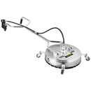 VEVOR Augstspiediena virsmas tīrītājs, 51 cm, 275 bar, ar 2 sprauslām piebraucamo ceļu un ietvju tīrīšanai, nerūsējošā tērauda rāmis ar rotējošu dubulto rokturi un riteņiem, piemērots 9,5 mm ātrajam savienotājam