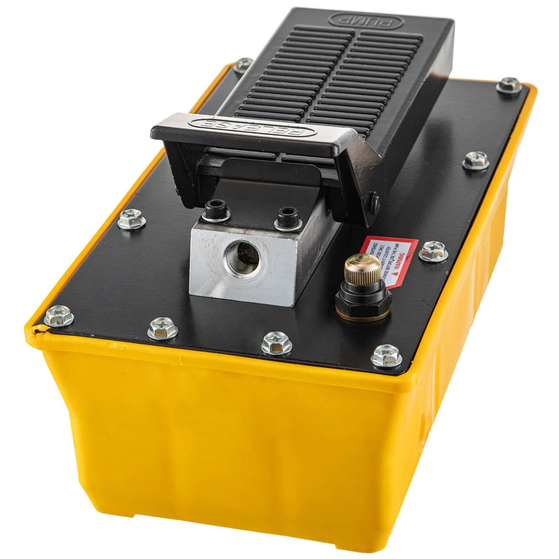 Pneimatiskais hidrauliskais kājas sūknis 689 bar, 1,9 L eļļļas tvertne, ar šļūteni un smidzināšanas pistoli, paredzēts smagās tehnikas apkopei, automobiļu remontam un rāmja presēm