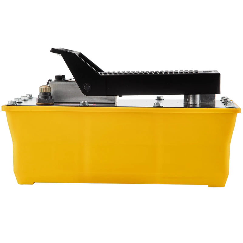 Pneimatiskais hidrauliskais kājas sūknis 689 bar, 1,9 L eļļļas tvertne, ar šļūteni un smidzināšanas pistoli, paredzēts smagās tehnikas apkopei, automobiļu remontam un rāmja presēm