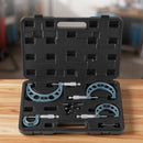 VEVOR 4 gab. ārējo mikrometru komplekts 0–4″ (0–1″ / 1–2″ / 2–3″ / 3–4″), augstas precizitātes mehāniķu instruments ar aizsargkoferi metālapstrādei un inženiertehniskiem darbiem