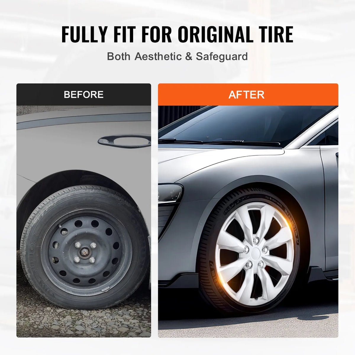40.6 cm wheel disc covers, 4 pcs, durable all-weather