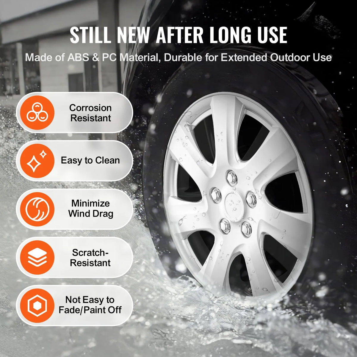 16 cm disc covers, 4 pcs, durable for all weather conditions
