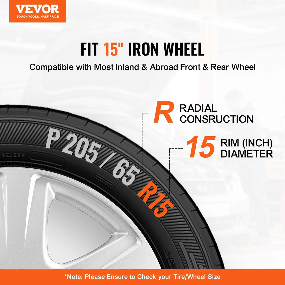 38.1 cm wheel disc covers, 4 pcs, durable all-weather