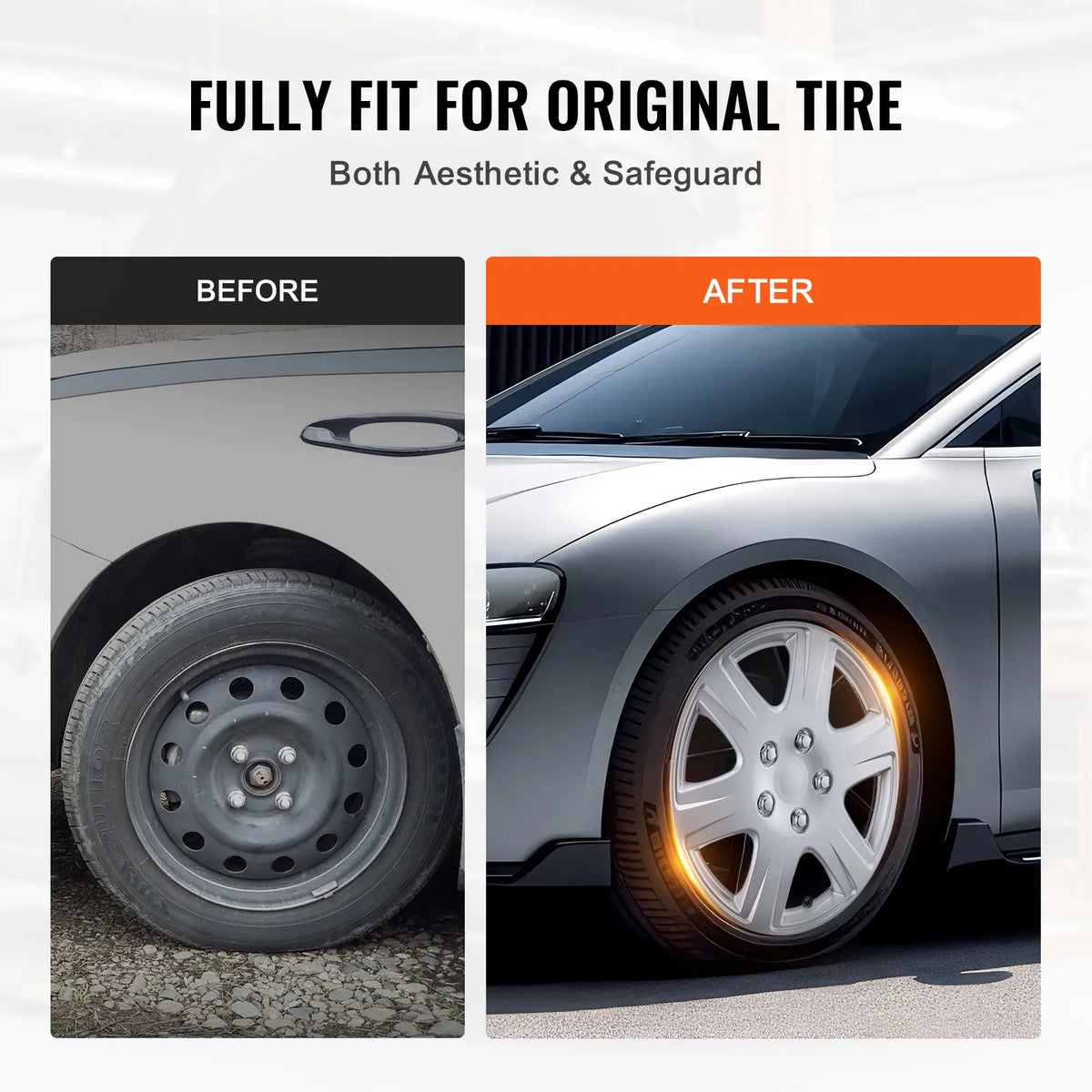 38.1 cm wheel disc covers, 4 pcs, durable all-weather