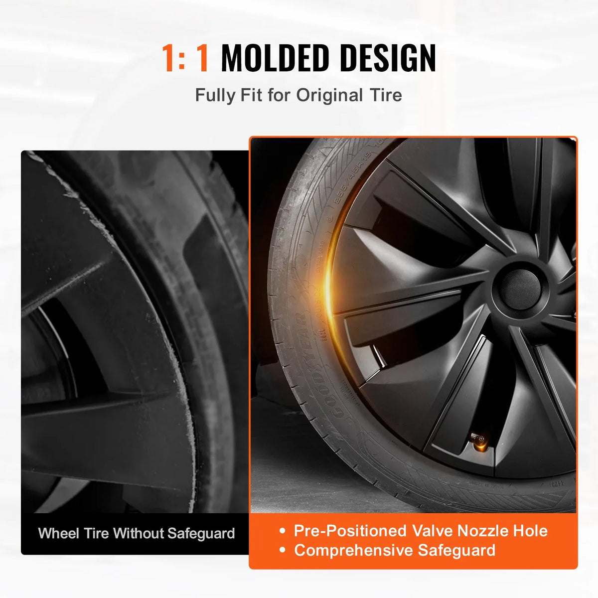 48.3 cm wheel disc cover 2020–2023 Model Y with valve opening