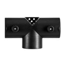 Dīzeļsildītāja savienotājs 59 mm, T-veida 3 virzienu gaisa ventilācijas savienotājs ar diviem 90° rotējamiem vārstiem, melns savienojums 2 kW dīzeļsildītājiem