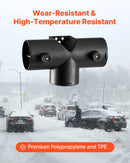 Dīzeļsildītāja savienotājs 59 mm, T-veida 3 virzienu gaisa ventilācijas savienotājs ar diviem 90° rotējamiem vārstiem, melns savienojums 2 kW dīzeļsildītājiem