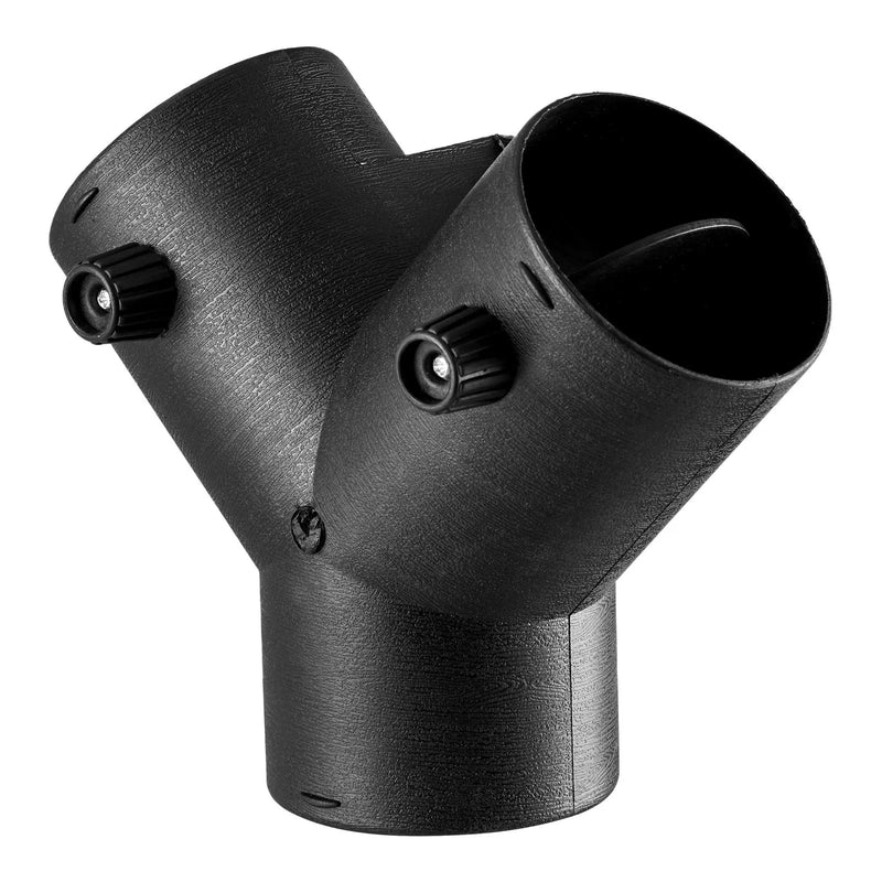 Dīzeļsildītāja savienotājs, 75 mm gaisa vada Y veida atzars ar 2 rotējošiem 90° vārstiem, melns savienojums 2 kW / 5 kW / 8 kW dīzeļsildītājiem