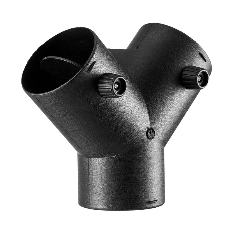 Dīzeļsildītāja savienotājs, 75 mm gaisa vada Y veida atzars ar 2 rotējošiem 90° vārstiem, melns savienojums 2 kW / 5 kW / 8 kW dīzeļsildītājiem