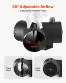 Dīzeļsildītāja savienotājs, 75 mm gaisa vada Y veida atzars ar 2 rotējošiem 90° vārstiem, melns savienojums 2 kW / 5 kW / 8 kW dīzeļsildītājiem