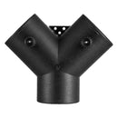 Dīzeļsildītāja savienotājs, 75 mm gaisa vada Y veida atzars ar 2 rotējošiem 90° vārstiem, melns savienojums 2 kW / 5 kW / 8 kW dīzeļsildītājiem