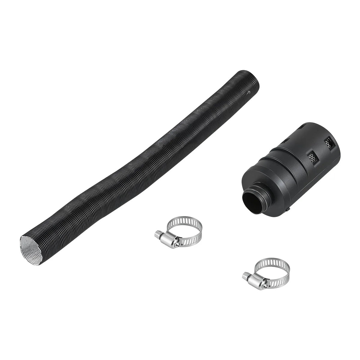 Diesel heater intake pipe kit, Ø 25 mm air duct hose, flexible intake filter silencer pipe with clamps, 2–8 kW