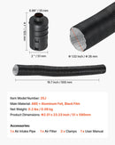 Dīzeļsildītāja ieplūdes cauruļu komplekts, Ø 25 mm gaisa kanāla šļūtene, stiepjama un lokana ieplūdes filtra trokšņa slāpētāja caurule ar skavām, 2-8 kW