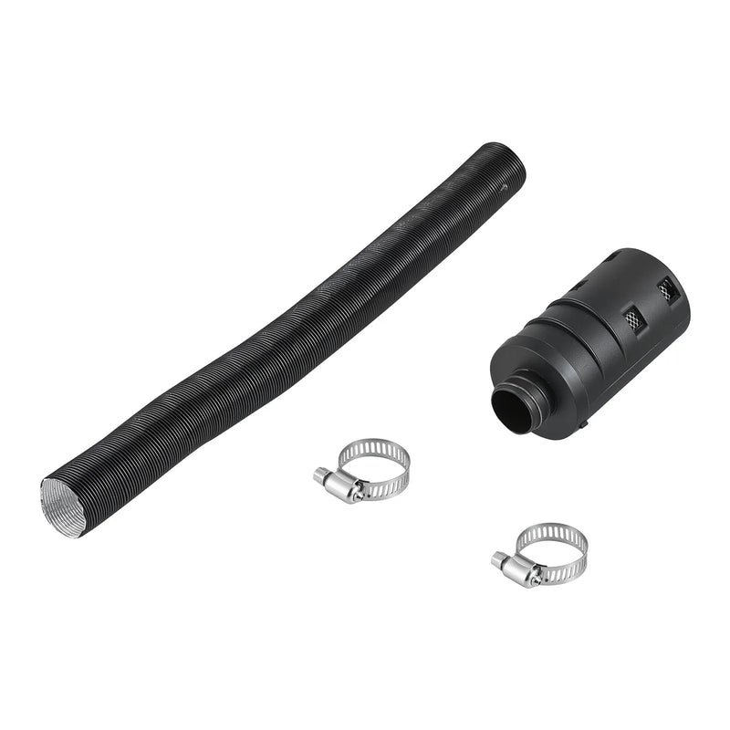 Dīzeļsildītāja ieplūdes cauruļu komplekts, Ø 25 mm gaisa kanāla šļūtene, stiepjama un lokana ieplūdes filtra trokšņa slāpētāja caurule ar skavām, 2-8 kW