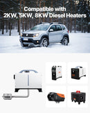 Izplūdes šļūtene, 1200 mm dīzeļsildītāja elastīgā caurule no nerūsējošā tērauda ar 2 skavām, dīzeļsildītāja piederumu komplekts, saderīgs ar 2–8 kW dīzeļsildītājiem