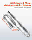 Izplūdes šļūtene, 1200 mm dīzeļsildītāja elastīgā caurule no nerūsējošā tērauda ar 2 skavām, dīzeļsildītāja piederumu komplekts, saderīgs ar 2–8 kW dīzeļsildītājiem