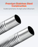 Izplūdes šļūtene, 1200 mm dīzeļsildītāja elastīgā caurule no nerūsējošā tērauda ar 2 skavām, dīzeļsildītāja piederumu komplekts, saderīgs ar 2–8 kW dīzeļsildītājiem