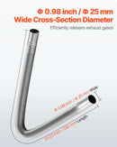 Izplūdes šļūtene, 600 mm dīzeļsildītāja elastīgā caurule no nerūsējošā tērauda ar 2 skavām, stāvvietas sildītāja izplūdes cauruļu līnija, saderīga ar 2-8 kW dīzeļsildītājiem