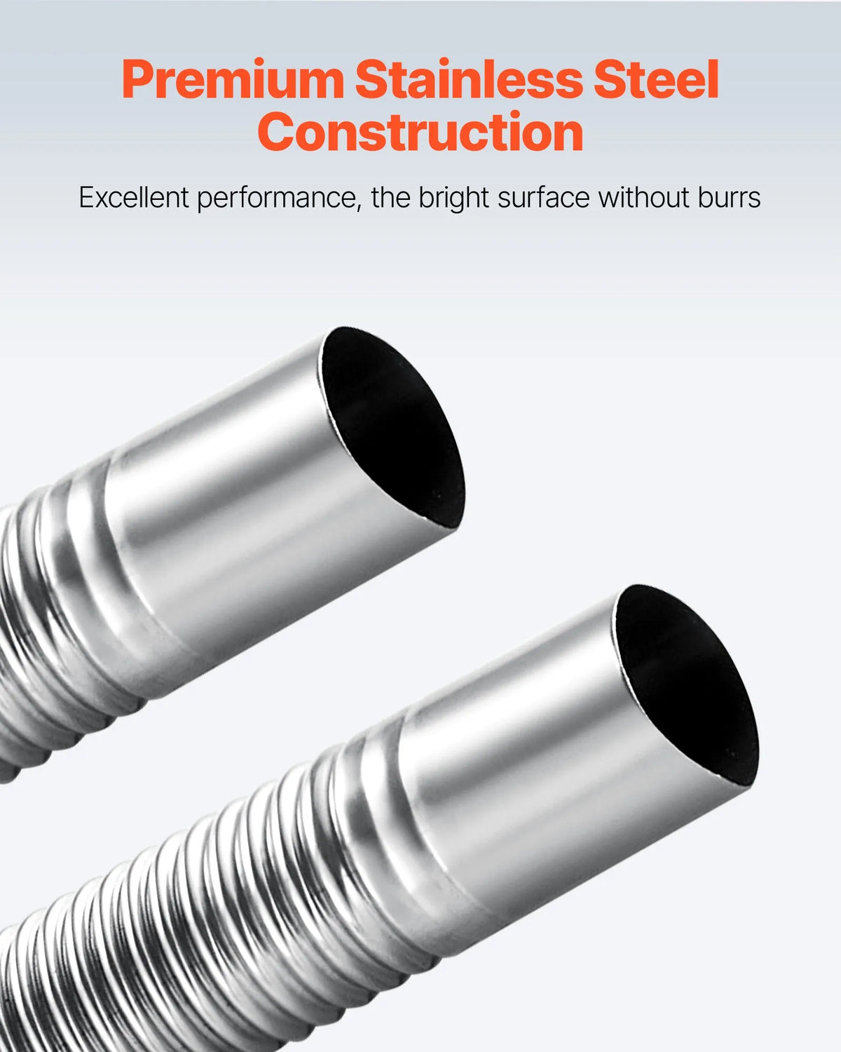 Exhaust hose, 600 mm diesel heater flexible stainless steel pipe with 2 clamps, parking heater exhaust pipe line, compatible with 2–8 kW diesel heaters