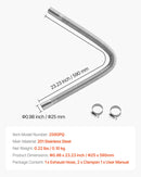 Izplūdes šļūtene, 600 mm dīzeļsildītāja elastīgā caurule no nerūsējošā tērauda ar 2 skavām, stāvvietas sildītāja izplūdes cauruļu līnija, saderīga ar 2-8 kW dīzeļsildītājiem