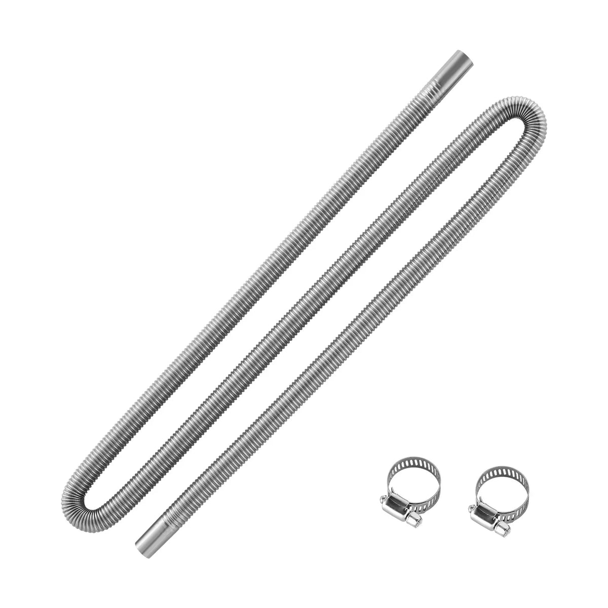 Exhaust hose, 1980 mm stainless steel flexible pipe with 2 clamps, diesel heater accessory kit, compatible with 2–8 kW diesel heaters