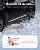 Dīzeļsildītāja izplūdes caurules elkonis ar 25 mm savienotāju, nerūsējošā tērauda vēja aizsarguzgalis, 4 skavas, 2 kW–8 kW