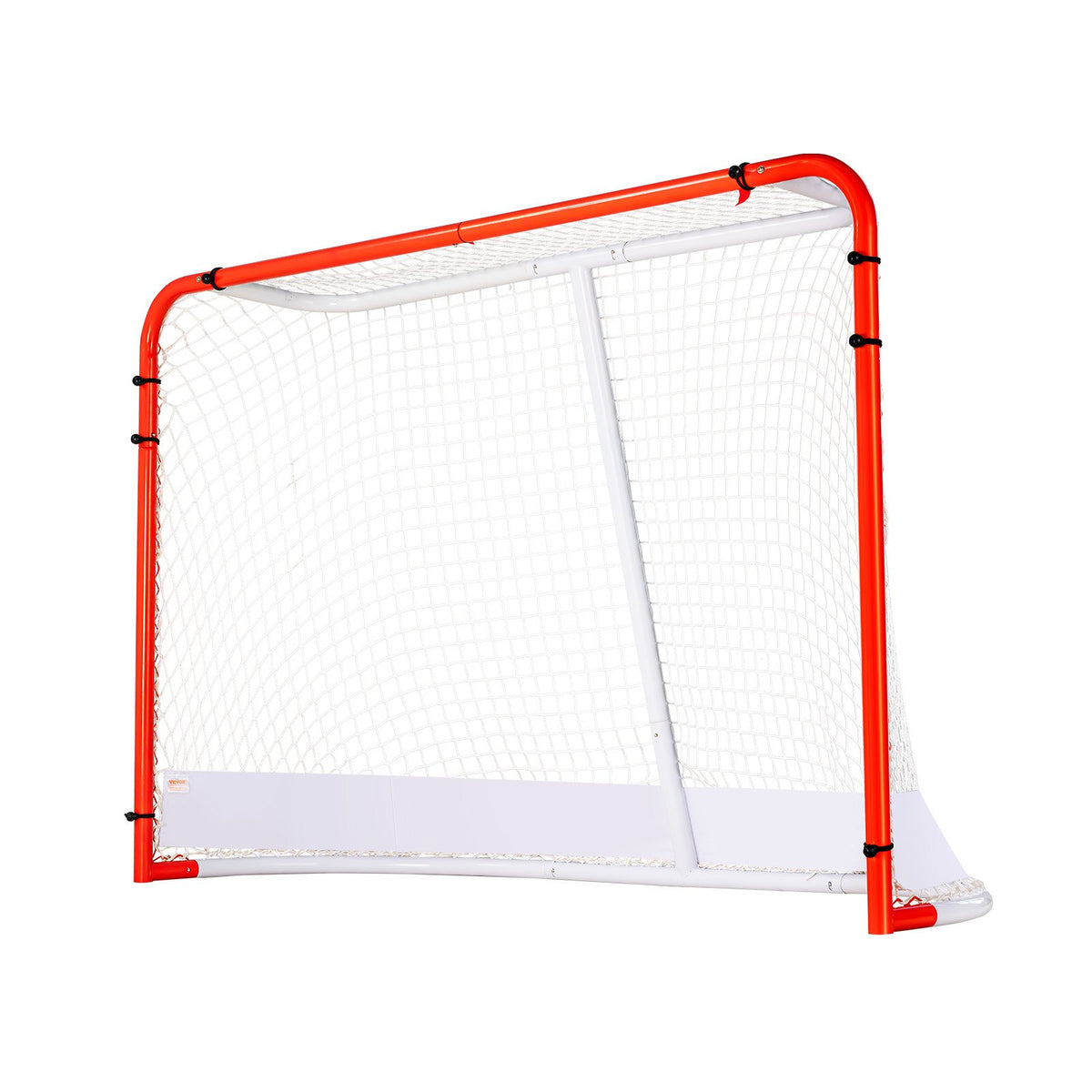 VEVOR Street Hockey Goal 183 × 122 cm with Net, Steel, Official Size, White/Red