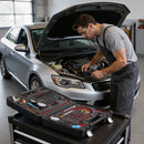 VEVOR dzinēja cilindru kompresijas un noplūdes testeru komplekts ar 0–48,3 bar spiediena manometru un 0–6,9 bar noplūdes manometru, automobiļu noplūdes pārbaudes komplekts ar 4 adapteriem automašīnām un motocikliem