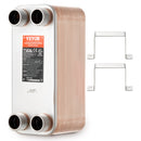 VEVOR 50 Plates Siltummaiņas Ierīce 4*25,4 mm- 25,4 mm MNPT Pieslēgumi 12,7 x 30,5 cm Svarīga Brazētā 316L Nerūsējošā Tērauda