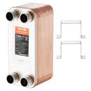 VEVOR 50 Plates Siltummaiņas Ierīce 4*25,4 mm- 25,4 mm MNPT Pieslēgumi 12,7 x 30,5 cm Svarīga Brazētā 316L Nerūsējošā Tērauda