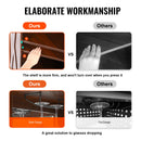 VEVOR Stūra Industriālais Bāra Skapis, Vīna Galdiņš Alkohola un Glāžu Uzglabāšanai, Melns Valnutu Koks