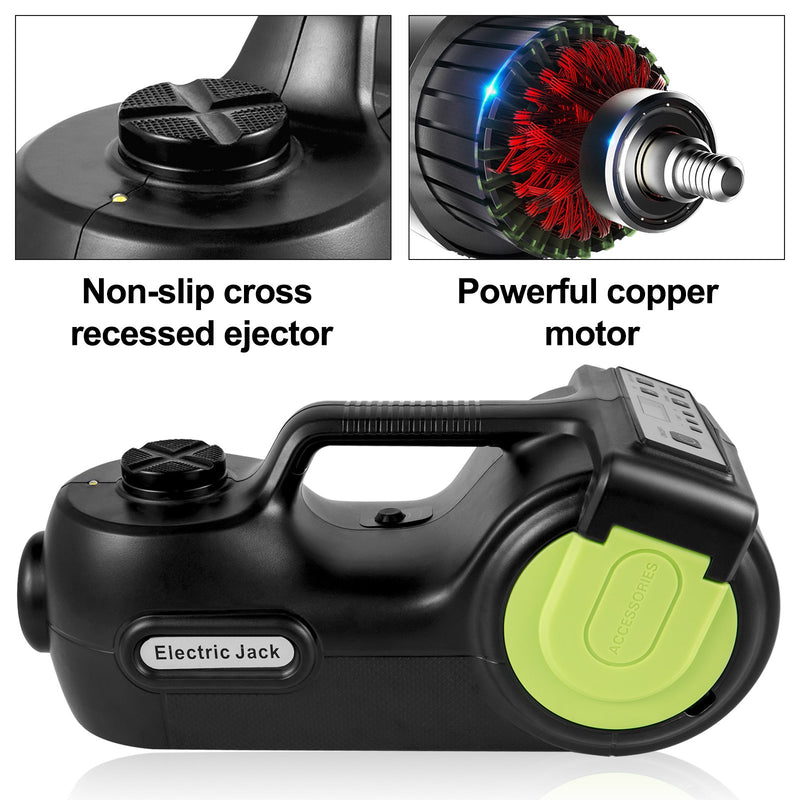 VEVOR elektriskais auto domkrats 5 t ar trieciena atslēgu un LED apgaismojumu, hidraulisks, pacelšanas augstums 155–530 mm, piemērots SUV, MPV, vieglajiem auto un kravas auto remontam