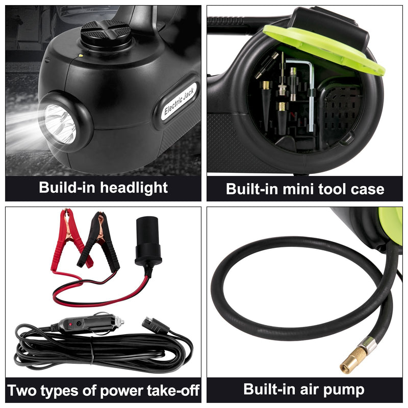 VEVOR elektriskais auto domkrats 5 t ar trieciena atslēgu un LED apgaismojumu, hidraulisks, pacelšanas augstums 155–530 mm, piemērots SUV, MPV, vieglajiem auto un kravas auto remontam