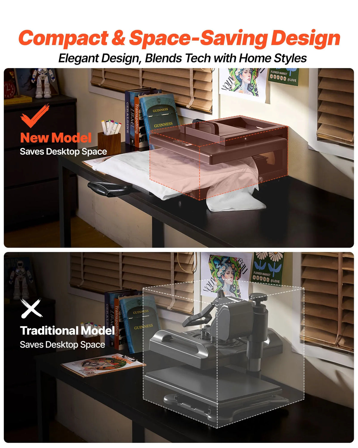VEVOR hibrīdā termoprese 380 x 380 mm, 5 - in - 1 daudzfunkcionāla sublimācijas prese T - krekliem, krūzēm, termokrūzēm, cepurēm un šķīvjiem, ātra un vienmērīga uzsilšana, viegli vadāma, melna - ZEMLETES.LV