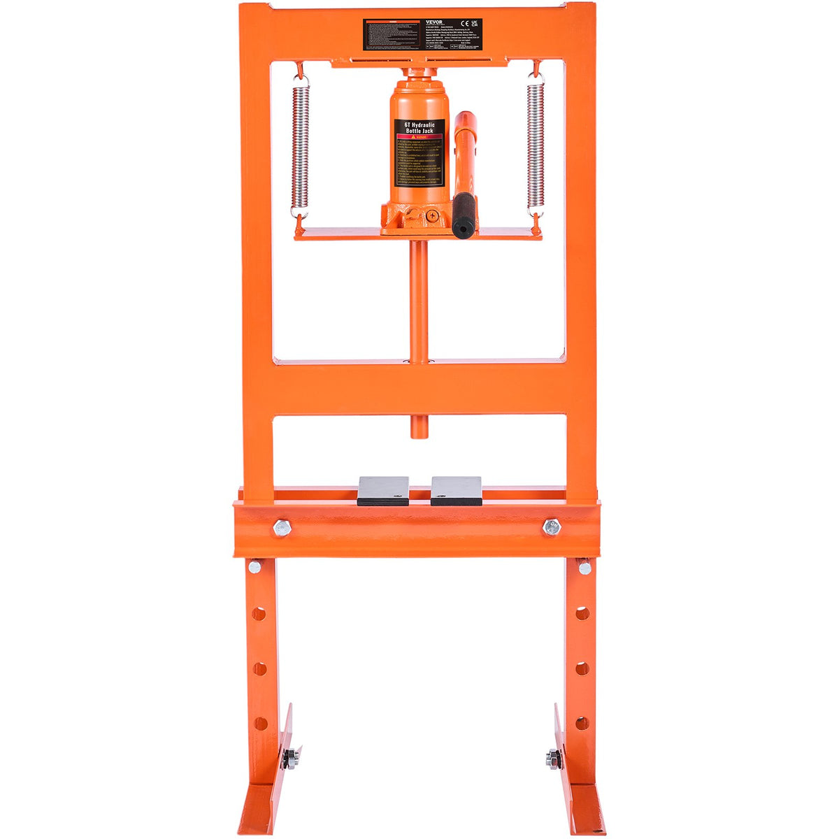 VEVOR 6 Tonne Hydraulic Workshop Press with Pressing Plates, H-Frame Bench Press with Stand