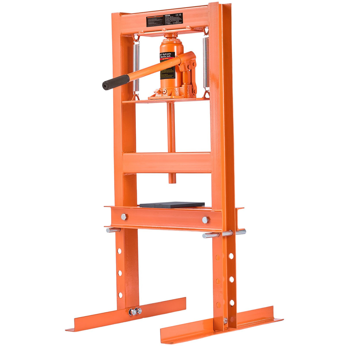 VEVOR 6 Tonne Hydraulic Workshop Press with Pressing Plates, H-Frame Bench Press with Stand