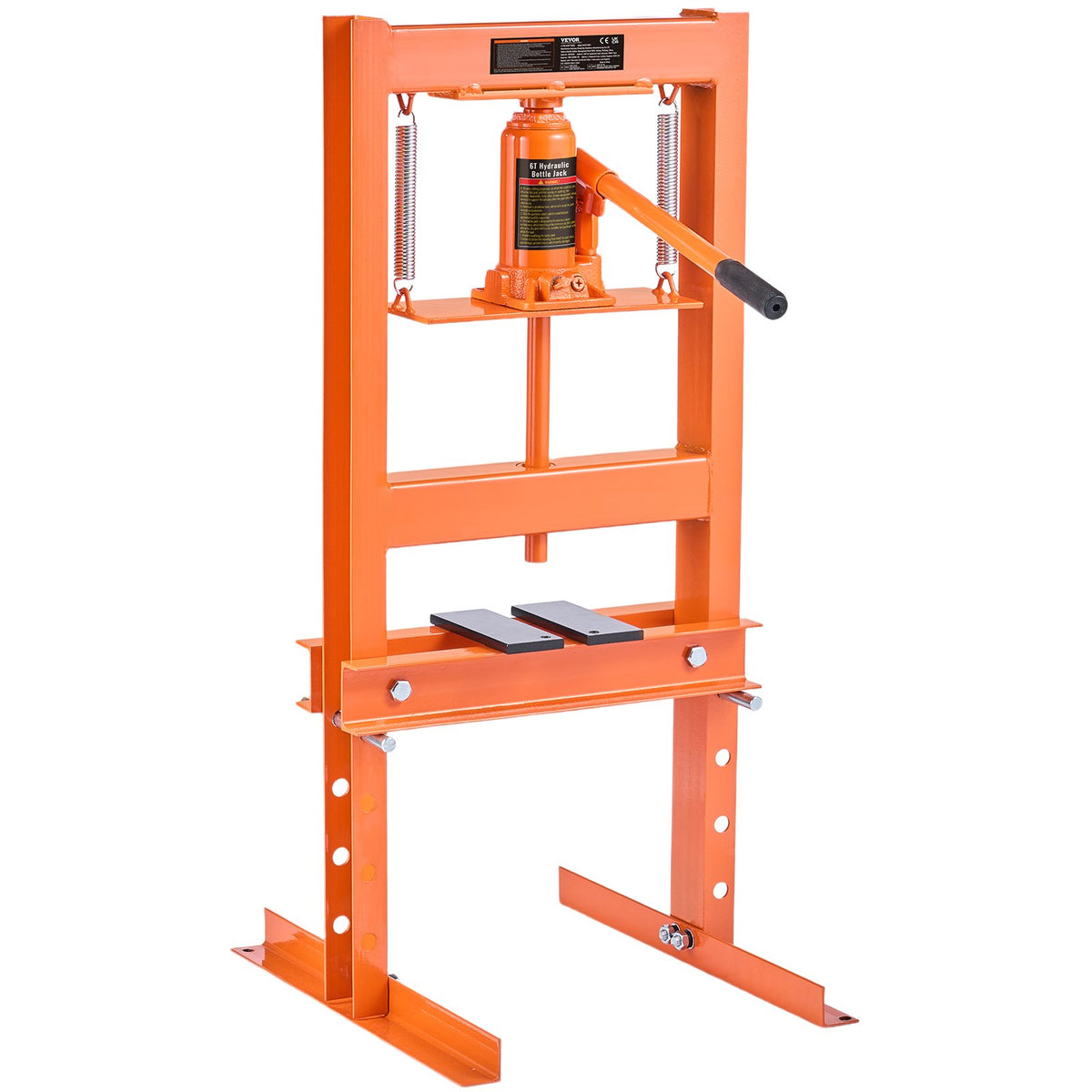 VEVOR 6 Tonne Hydraulic Workshop Press with Pressing Plates, H-Frame Bench Press with Stand