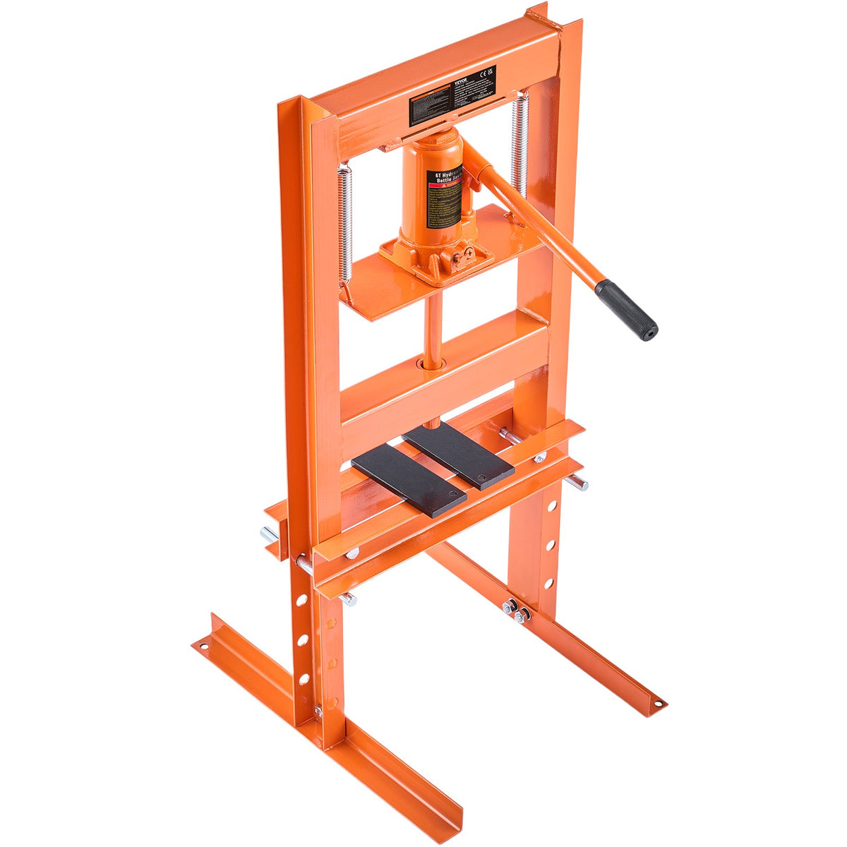 VEVOR 6 Tonne Hydraulic Workshop Press with Pressing Plates, H-Frame Bench Press with Stand