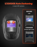 VEVOR automātiski aptumšojoša metināšanas maska, 93 × 43 mm "True Color" skata logs, saules enerģijas darbināma metinātāja ķivere ar 2 loka sensoriem, filtra tonis 4/9-13, piemērota TIG, MIG, ARC metināšanai un slīpēšanai - CRIUS sērija (matēti melna)