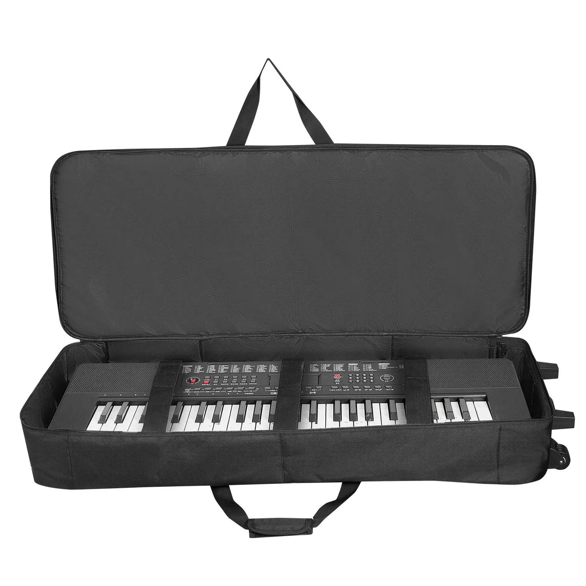 VEVOR 88-Key Keyboard Bag with Wheels 104 × 43 × 13 cm, Padded, 3 Pockets