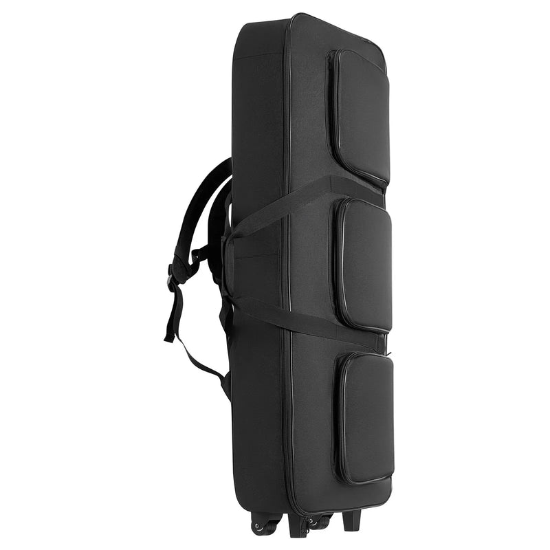 VEVOR 88 taustiņu klaviatūras soma, 1040 × 430 × 130 mm iekšējie izmēri, polsterēta klavieru soma ar riteņiem, izturīgs rokturis, 3 kabatu uzglabāšana, transportēšanas soma ar gludiem riteņiem 88 taustiņu klaviatūrām un elektriskajām klavierēm