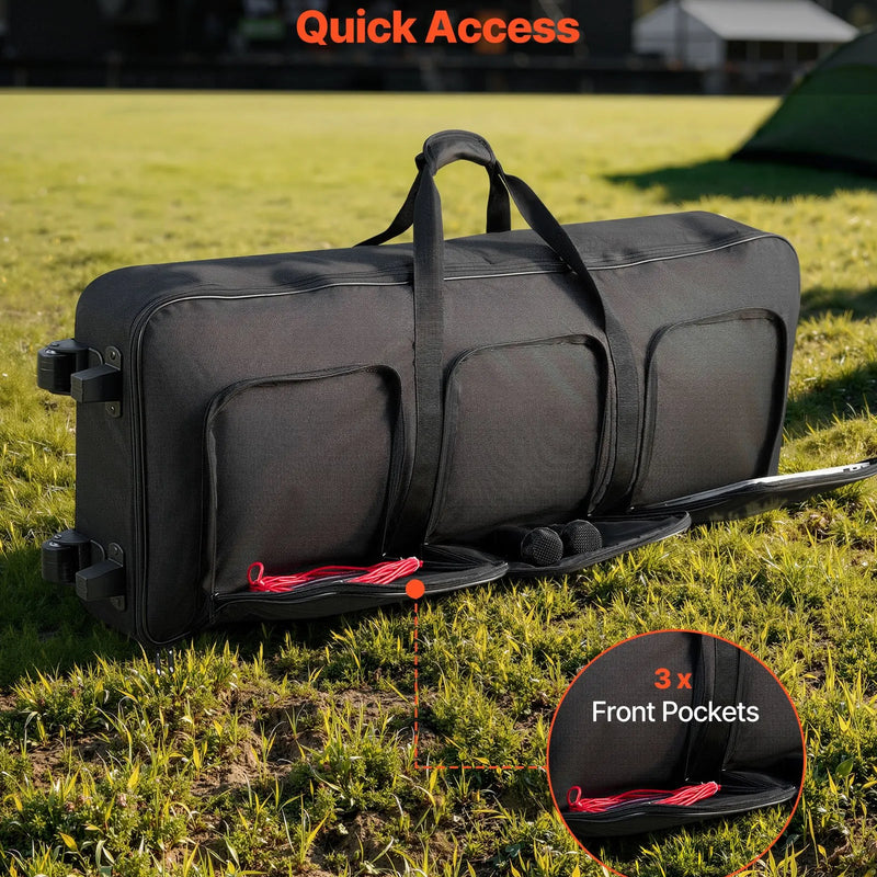 VEVOR 88 taustiņu klaviatūras soma, 1040 × 430 × 130 mm iekšējie izmēri, polsterēta klavieru soma ar riteņiem, izturīgs rokturis, 3 kabatu uzglabāšana, transportēšanas soma ar gludiem riteņiem 88 taustiņu klaviatūrām un elektriskajām klavierēm