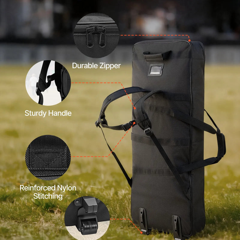 VEVOR 88 taustiņu klaviatūras soma, 1040 × 430 × 130 mm iekšējie izmēri, polsterēta klavieru soma ar riteņiem, izturīgs rokturis, 3 kabatu uzglabāšana, transportēšanas soma ar gludiem riteņiem 88 taustiņu klaviatūrām un elektriskajām klavierēm