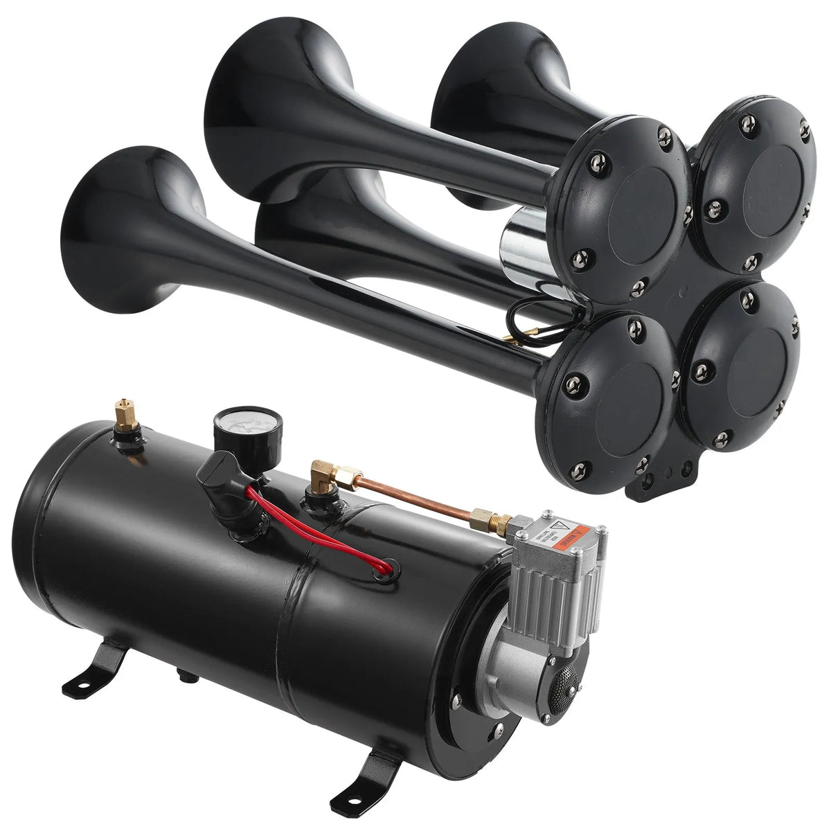 VEVOR Train Air Horn Kit with 4 Trumpet Sounds, 120 psi Air Compressor, 3.03 l Air Tank